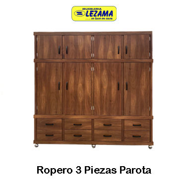 ROPERO D'JAMAY 3 PIEZAS MELAMINA PAROTA/AVELLANA