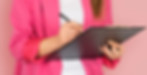 confident-serious-brunette-caucasian-business-employee-woman-holding-clipboard-pen-taking-
