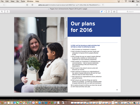 Very pleased with this pic of Sheba and I by Simon Rawles in the MS Society report.