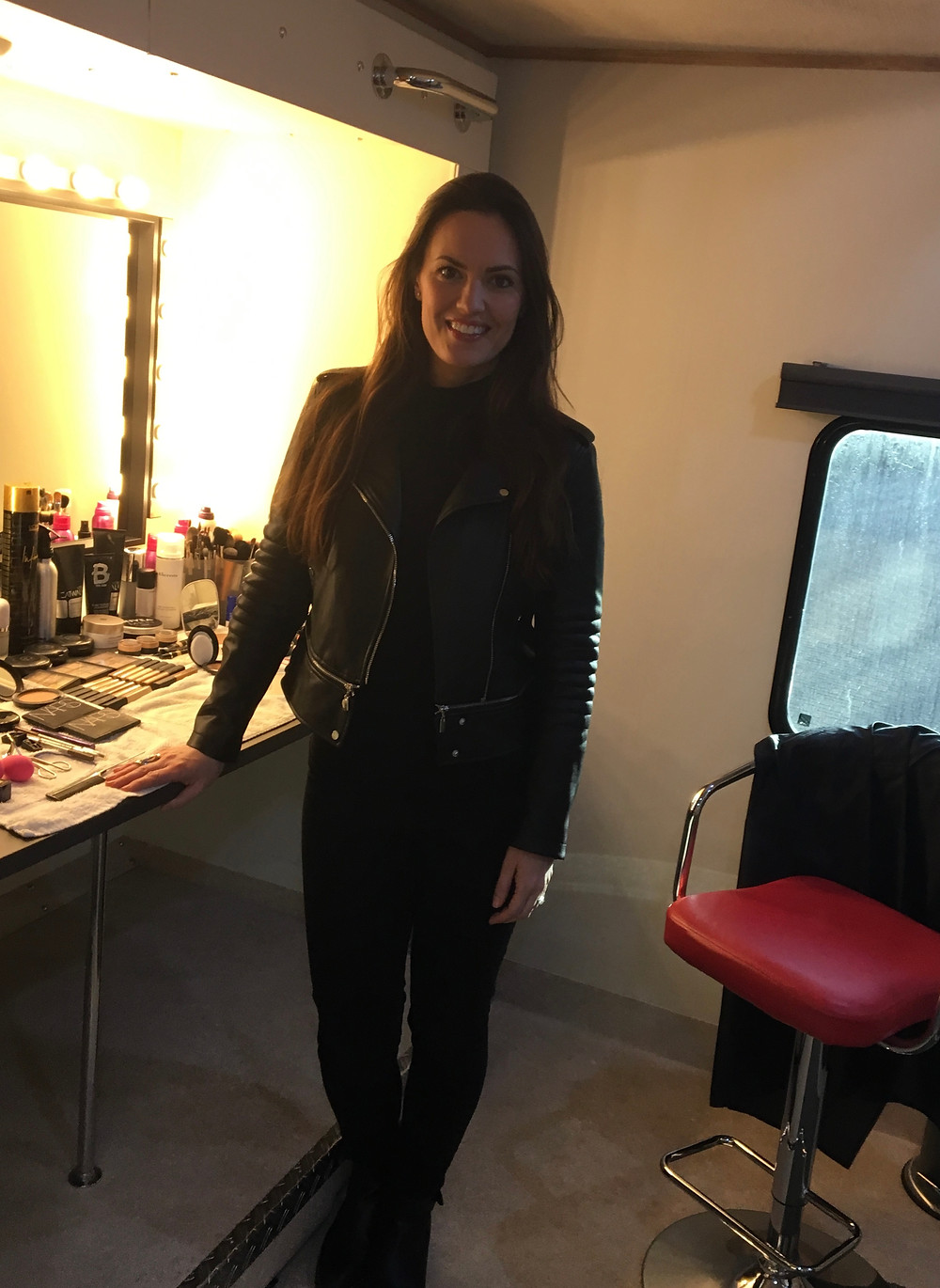 Lauren Murphy at the Makeup Position on our Beautiful Shoot Ready Winnebago Motorhome