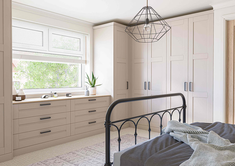 Bespoke sized wardrobes to fit underneath window in bedroom