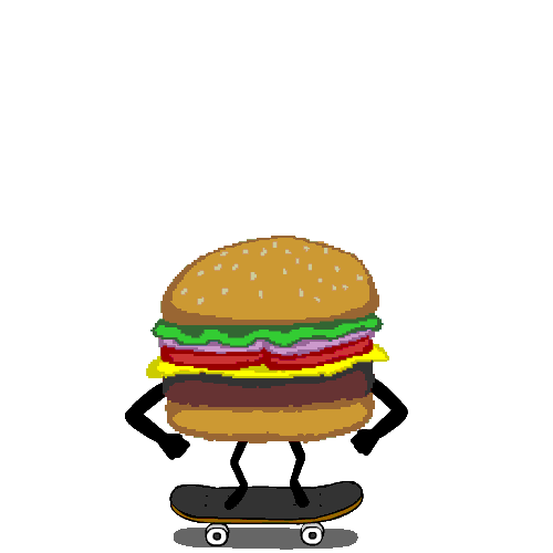 skateboard burger Sticker.gif