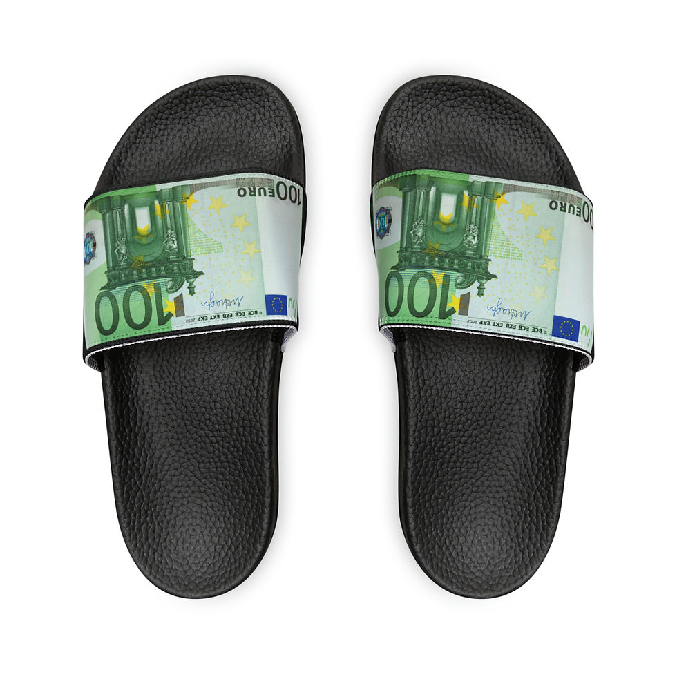 Thumbnail: Men's 100euro black PU Slide Sandals