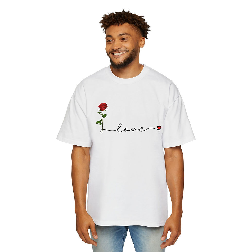 Thumbnail: Men's Heavy Oversized Tee - Love & Freedom Graphic Shirt