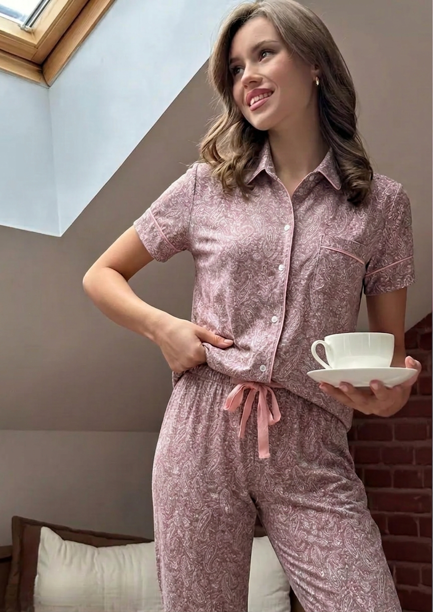 Thumbnail: Tina PJ Pants - Lilac Paisleys