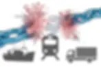A chain with a truck and a firework