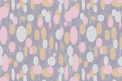 Modern abstract oval petal pattern in blush, beige, and ivory tones layered over a lilac textured background. Ideal for wallpaper, soft furnishings, or fabric licensing.