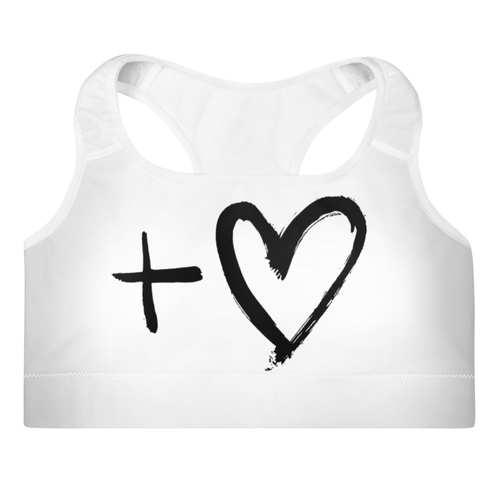 'MAS LOVE" PRINT PADDED SPORTS BRA