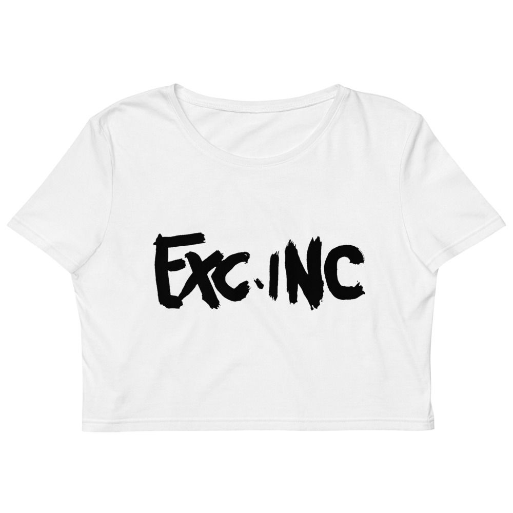 'EXC.INC' PRINT CROP TOP