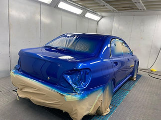 blue car paintwork