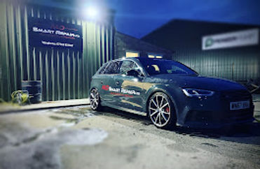 car outside of garage