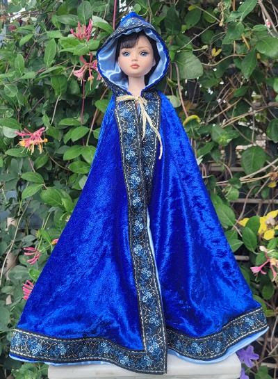 Royal Blue Crushed Velvet Cape