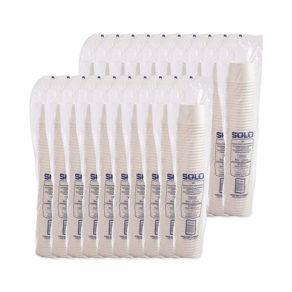 Miniatura: 1 PQ C/50PZAS DE ENVASE DELIVERY BLANCO PAPEL 8 OZ