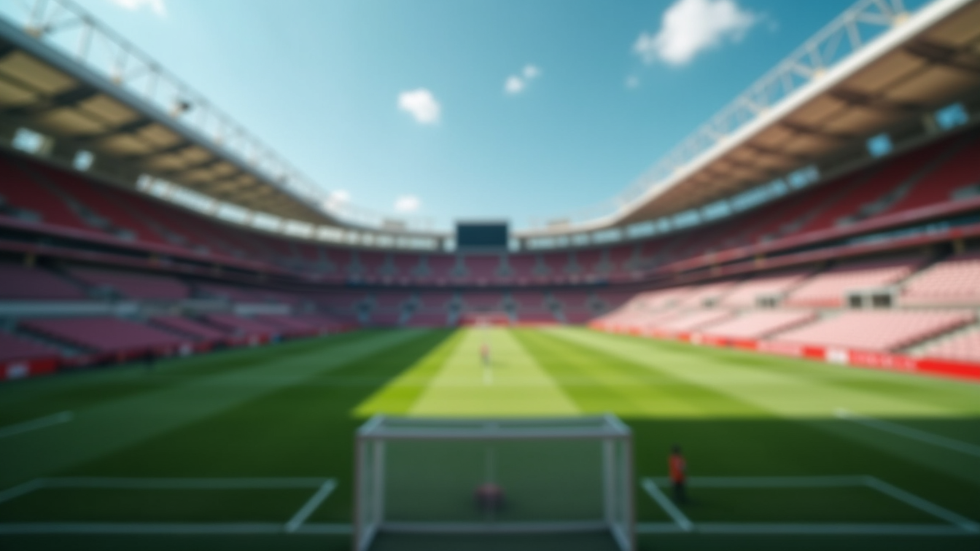 Vista lateral de una cámara de transmisión en un estadio deportivo