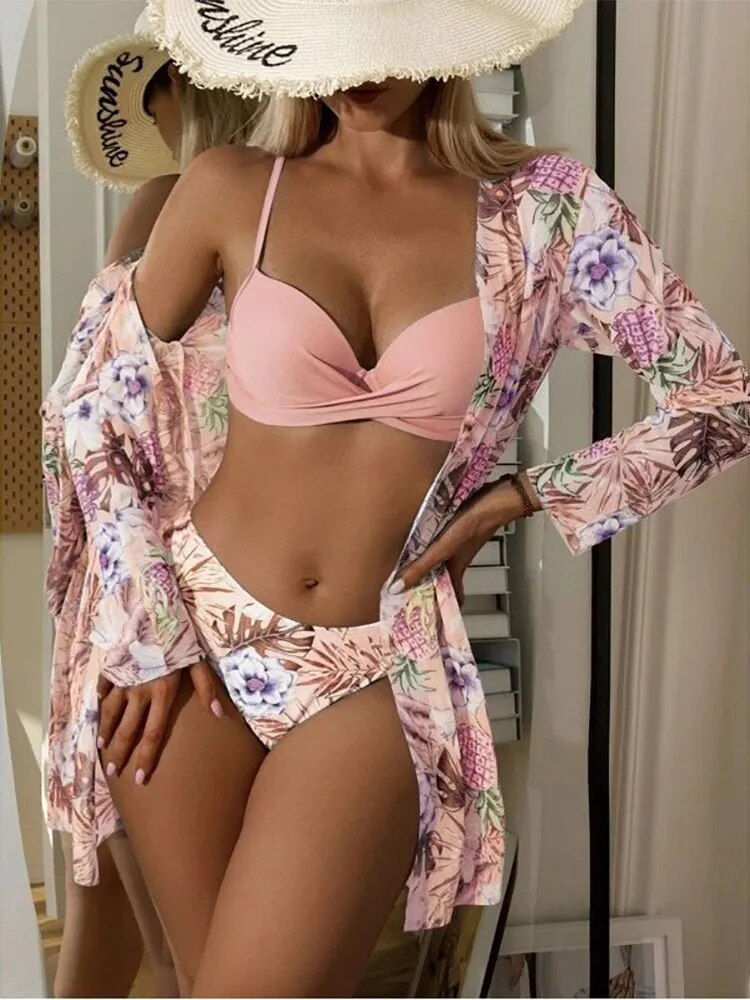 Miniatura: Conjunto de biquíni praia saia 