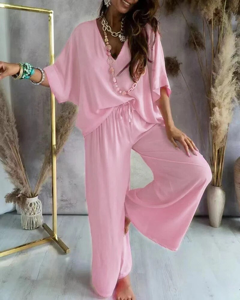 Miniatura: Conjunto de calça longa verão conjunto de duas peças.