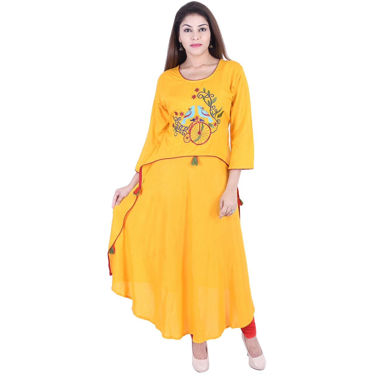 Double Layer Embroidery Kurti