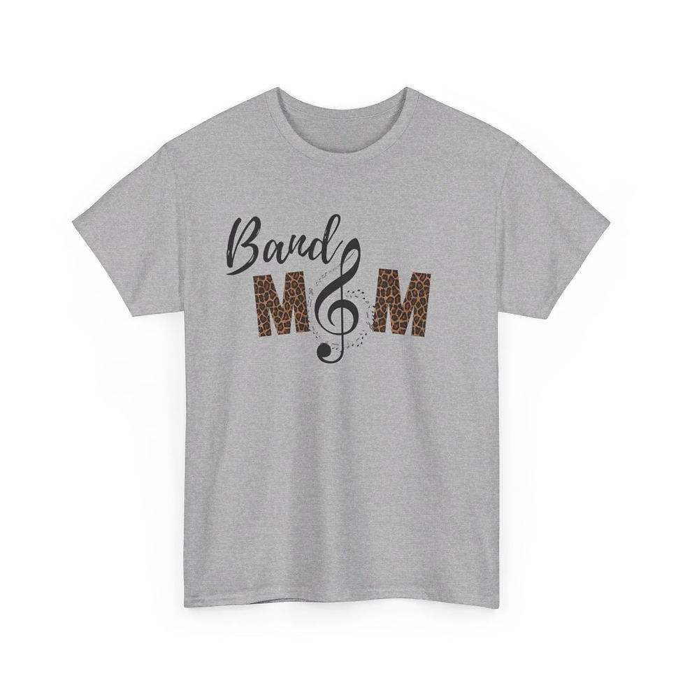 Thumbnail: Band Mom Double Sided Leopard Print Heavy Cotton Tee