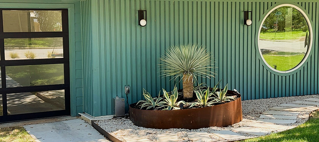 Corten Steel Planter, Hardscape Path
