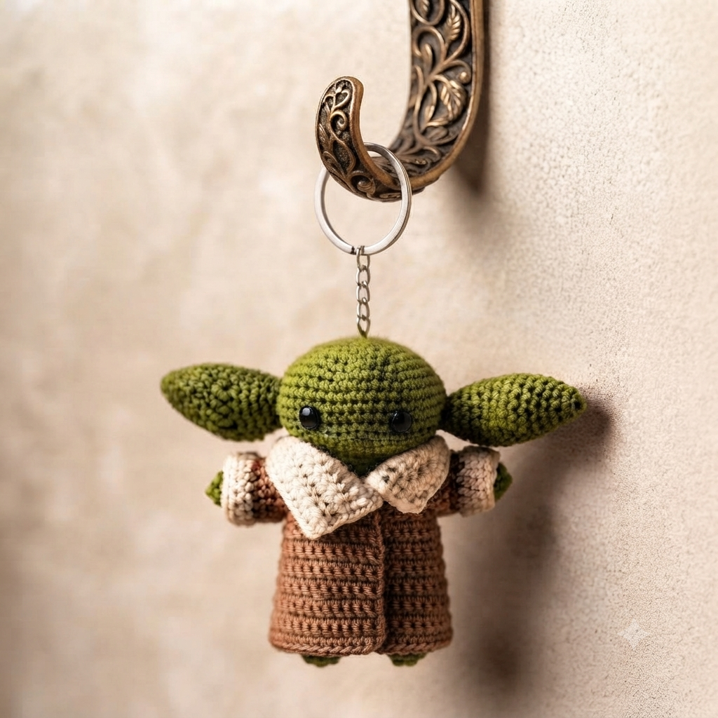 Amigurumi Grogu Keychain