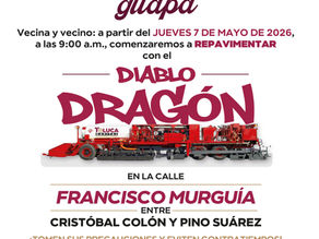 Inicia "Diablo Dragón" trabajos de repavimentación en la calle Francisco Murguía