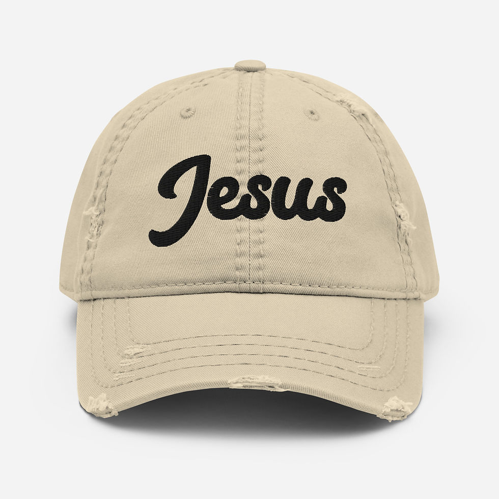 Distressed Dad Hat - Jesus