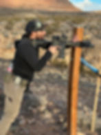 Jon using a support to shoot at a little distance