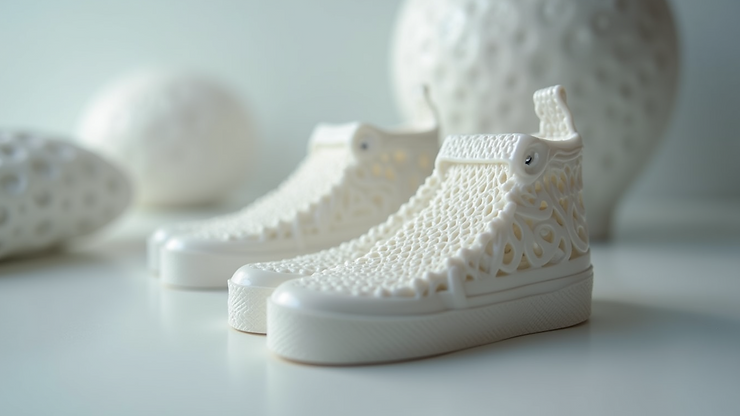 High angle view of a finished 3D printed object