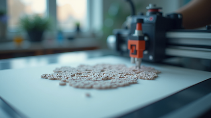 Close-up view of various 3D printing materials
