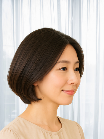 上品なボブヘア、西宮市40代女性