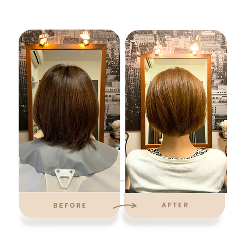 神戸市西区30代女性ヘアカラービフォーアフター