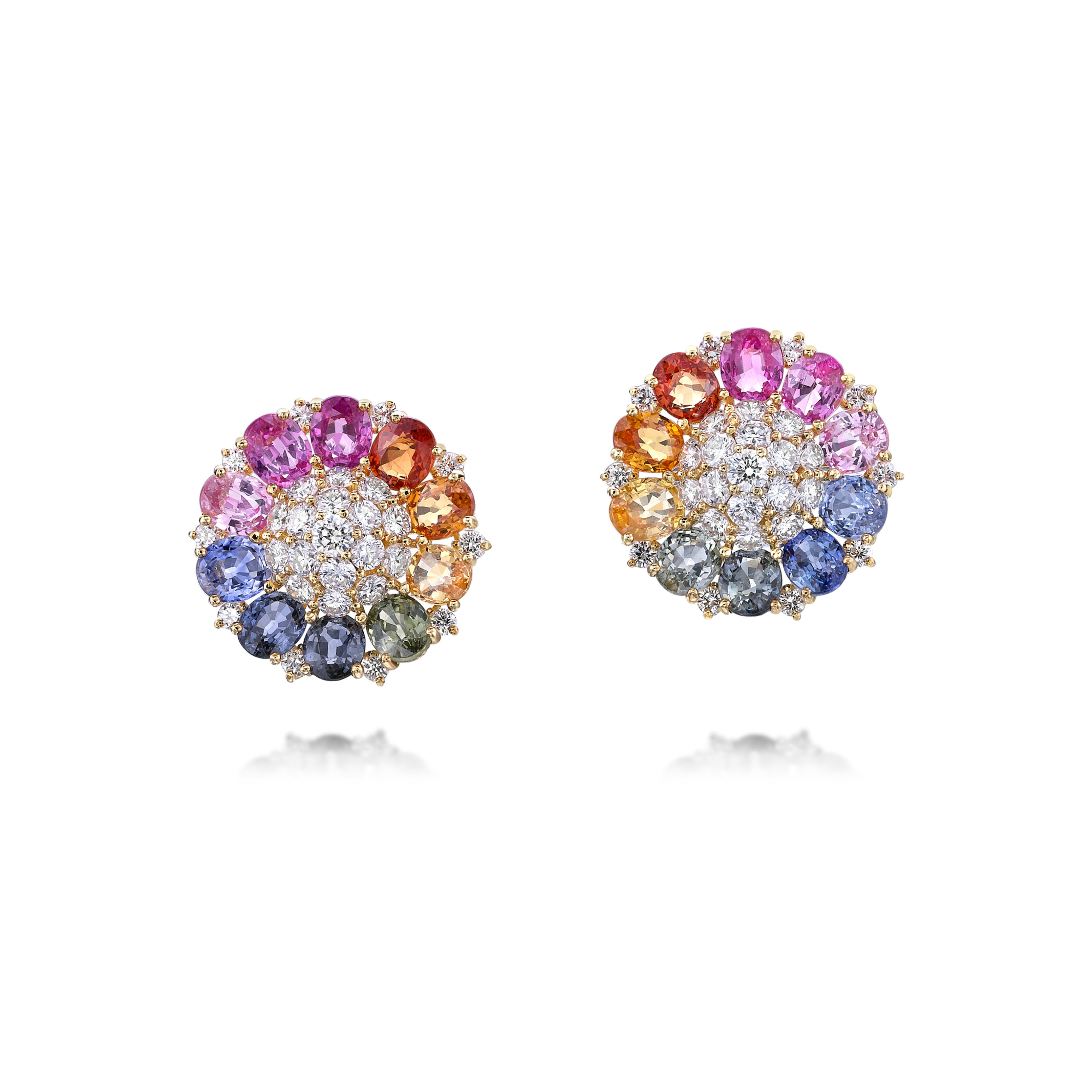 Colour sapphire & diamond earrings
