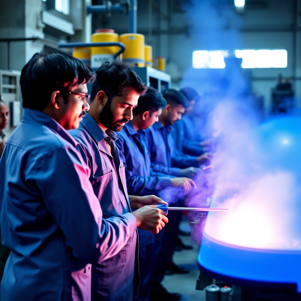indian engineers in blue pigment factory.jpg