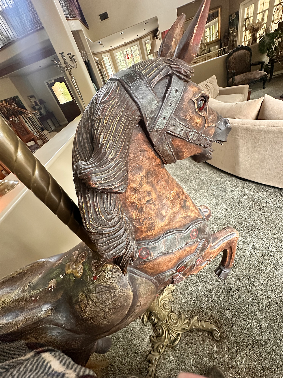 Thumbnail: Carousel Horse - Amber Eyes & Horse Hair Main & Tail