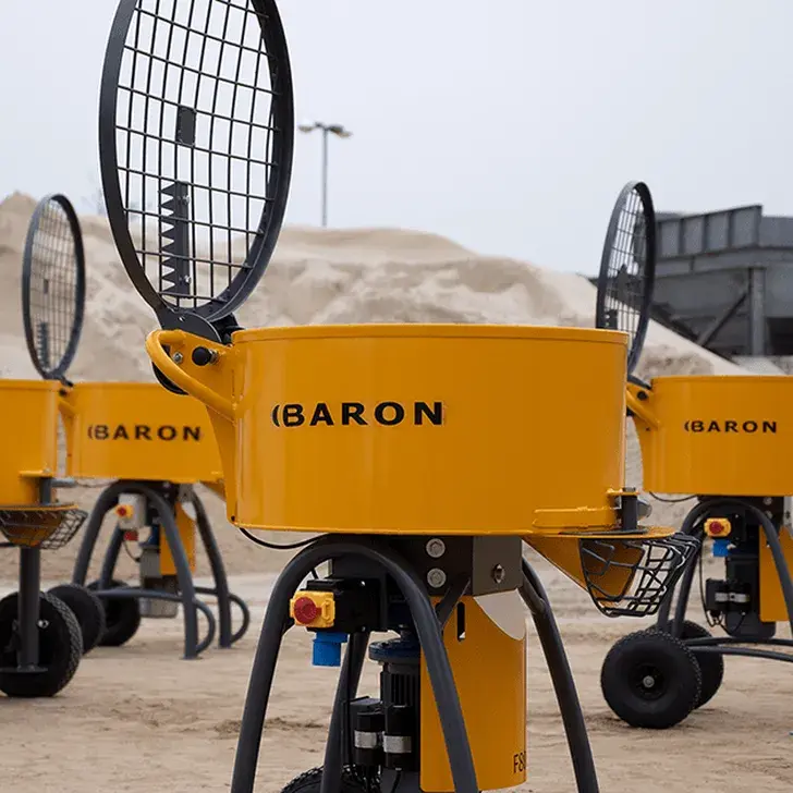 Baron action forced mixers onsite.