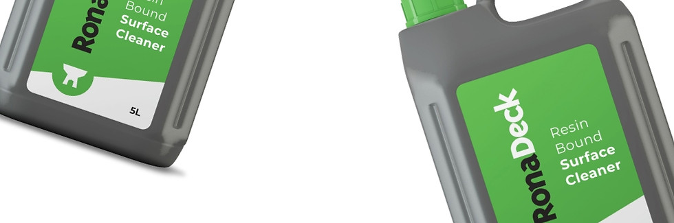 RonaDeck resin bound surfacing cleaning product packaging.
