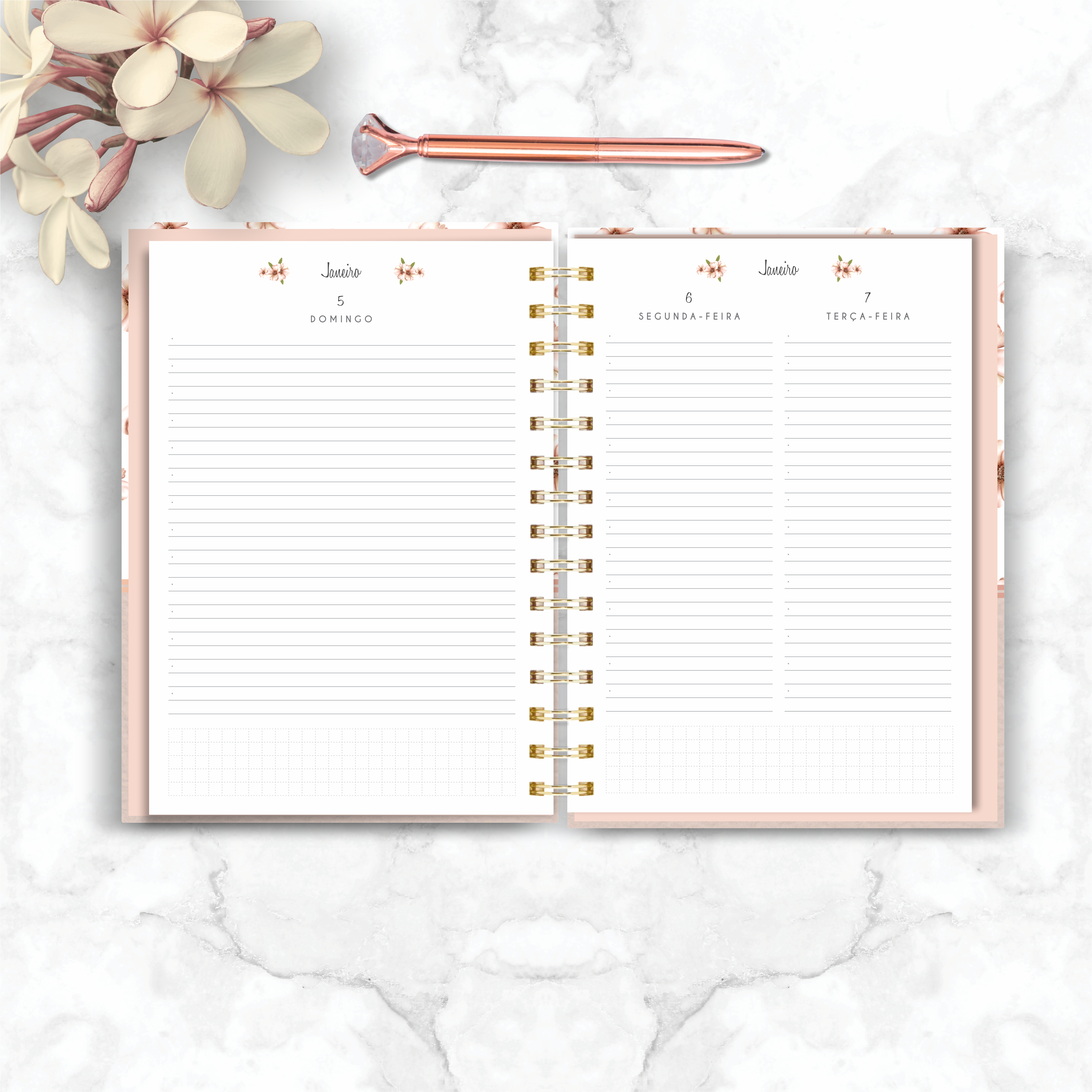 Download Mockup Agenda/ Planner A5 para capa 16x22cm | Carina's PaperDesign