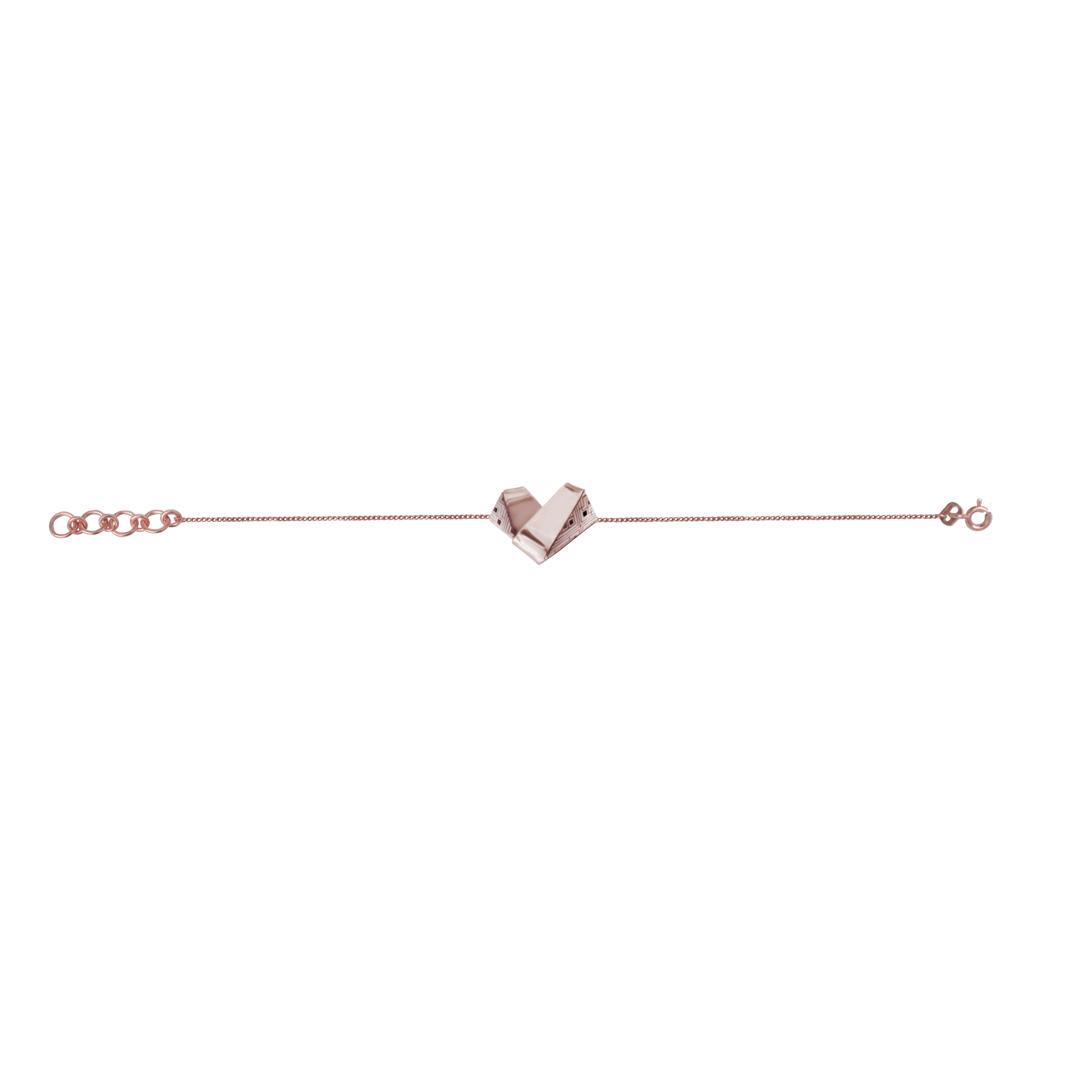 Pulsera Corazon Charm Rosa/Plata/Dorado