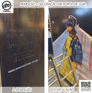 DesignD'Marca - REMOÇÃO DE VINIL + DECORAÇÃO DE PORTA PARA LOJA