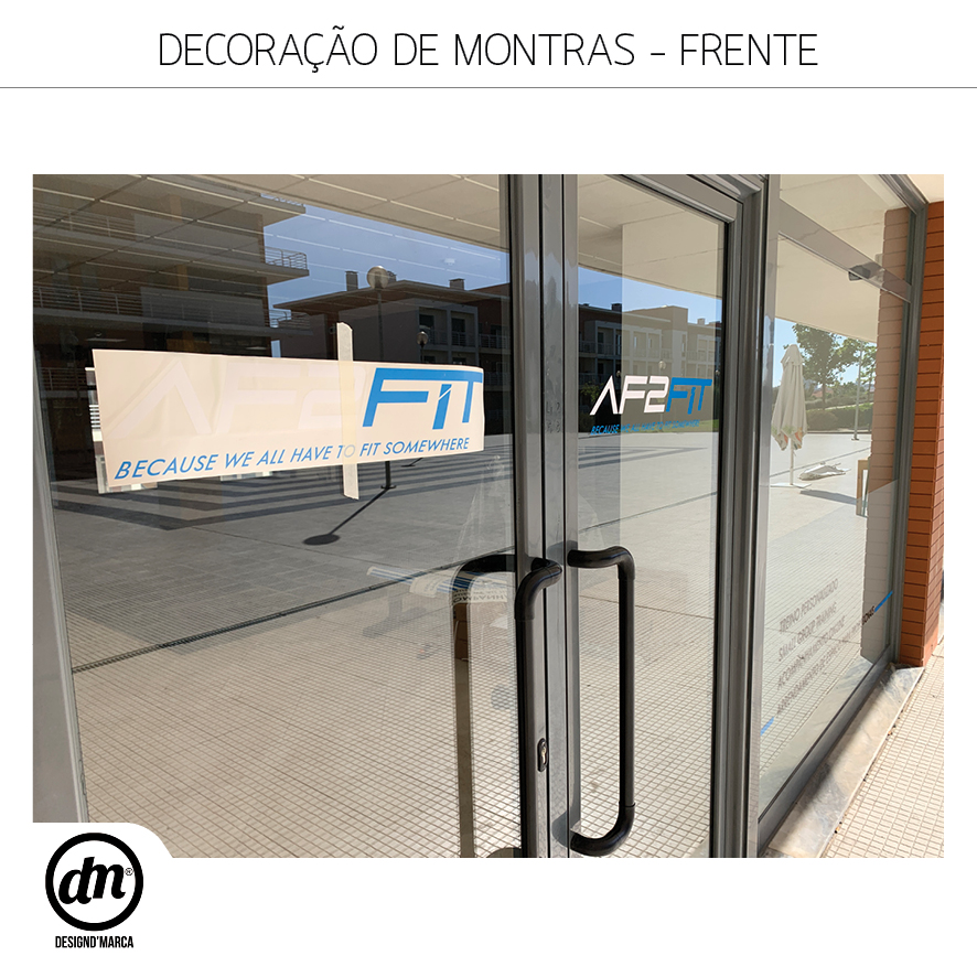 DECORAÇÃO DE MONTRAS (FRENTE E TRASEIRAS) DE GINÁSIO