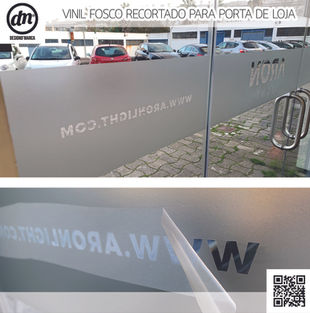 DesignD'Marca - Produção + Aplicação de Faixas de Fosco Recortado para Porta de Loja