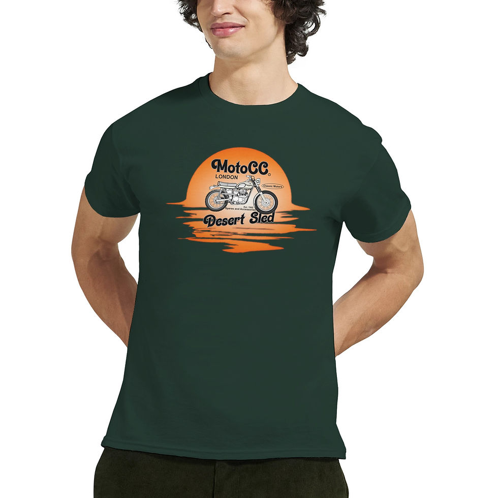 Thumbnail: Vintage Desert Sled Motorcycle T-Shirt | Retro MotoCC London Design
