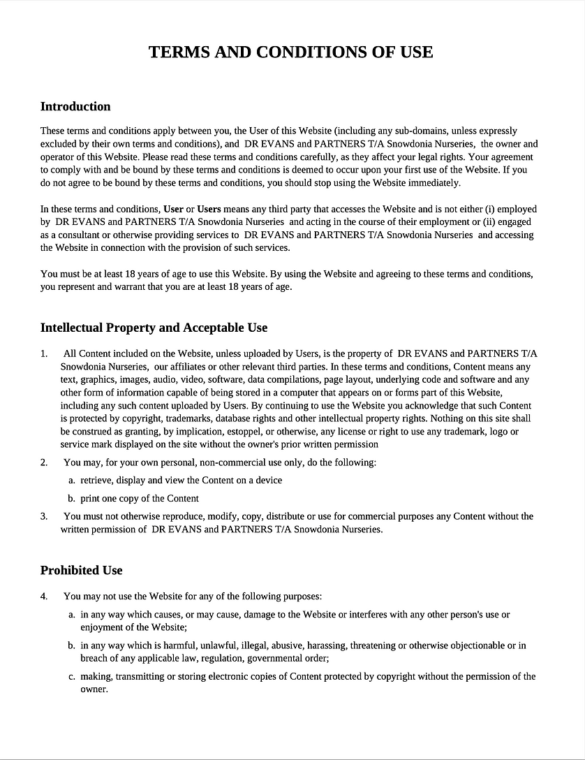 Terms and Conditions