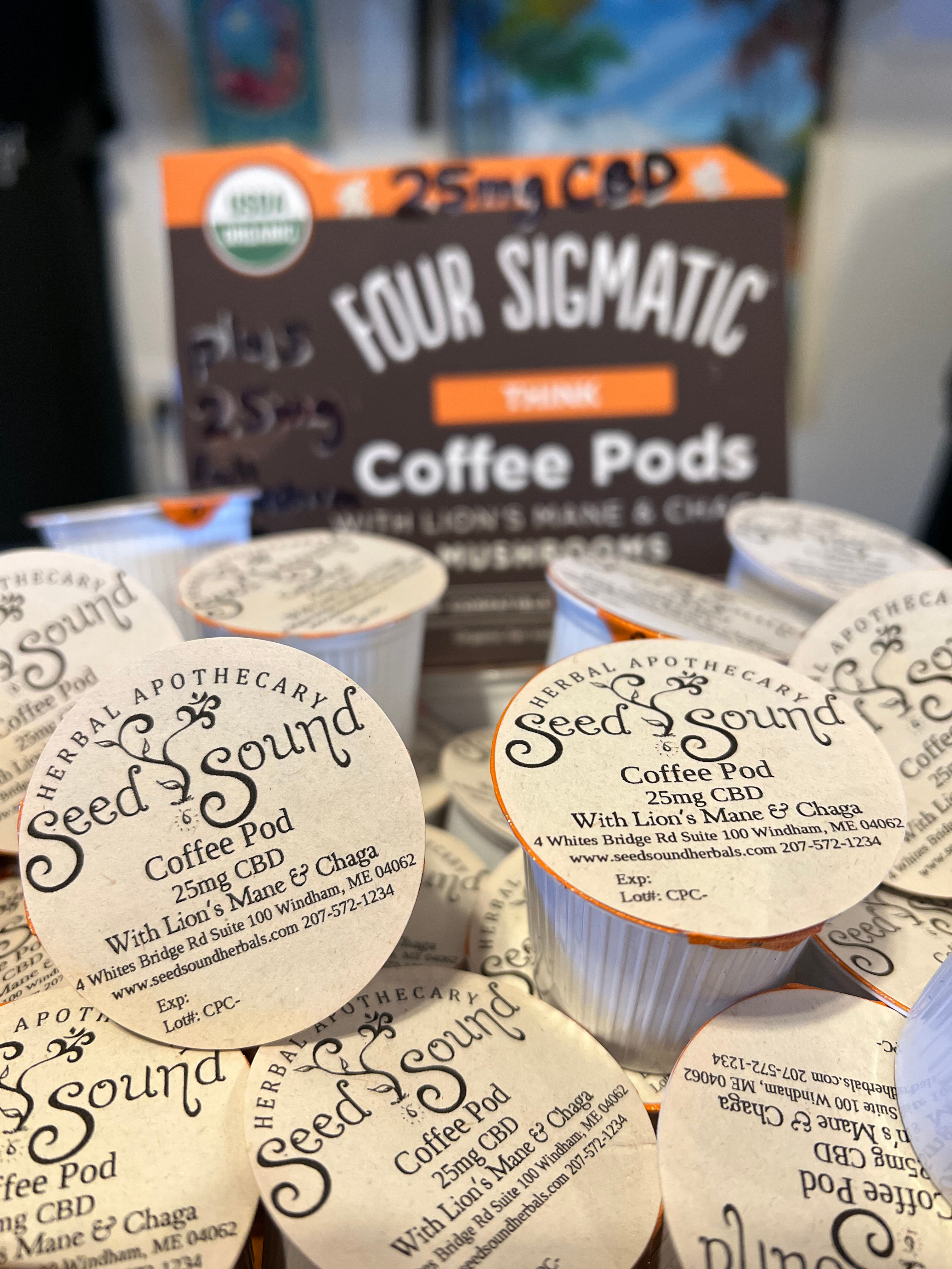 25mg CBD infused Organic Keurig Coffee Pods with Lions Mane and Chaga Mushroom