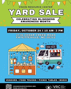 Blindness Awareness Month Yard Sale on October 24