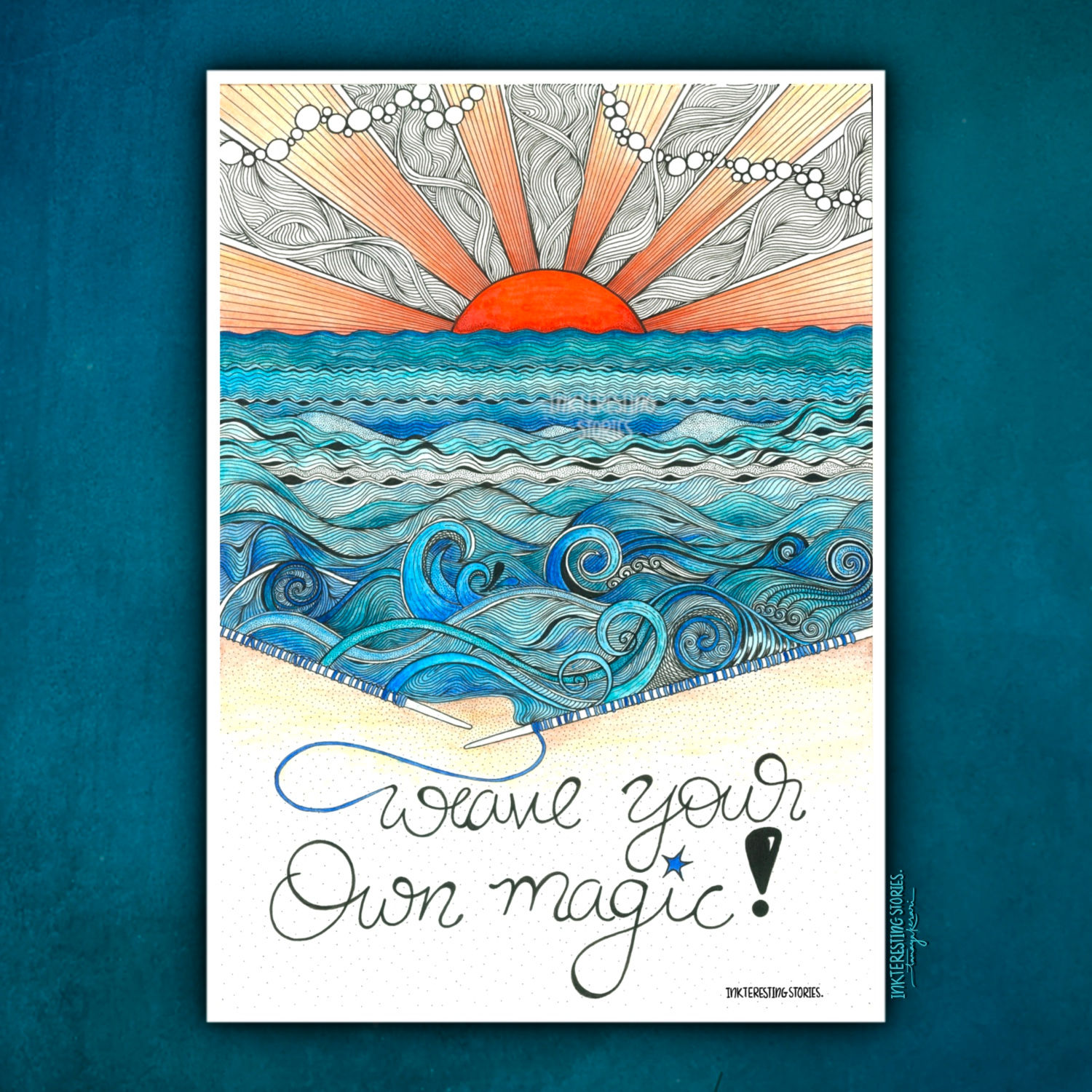 Weaving Sunset Poster