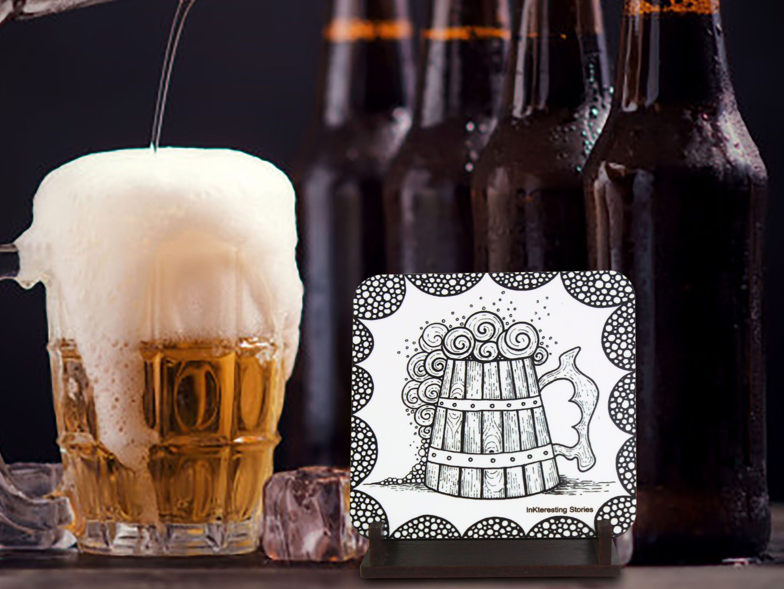 Vintage beer Coaster / Fridge Magnet