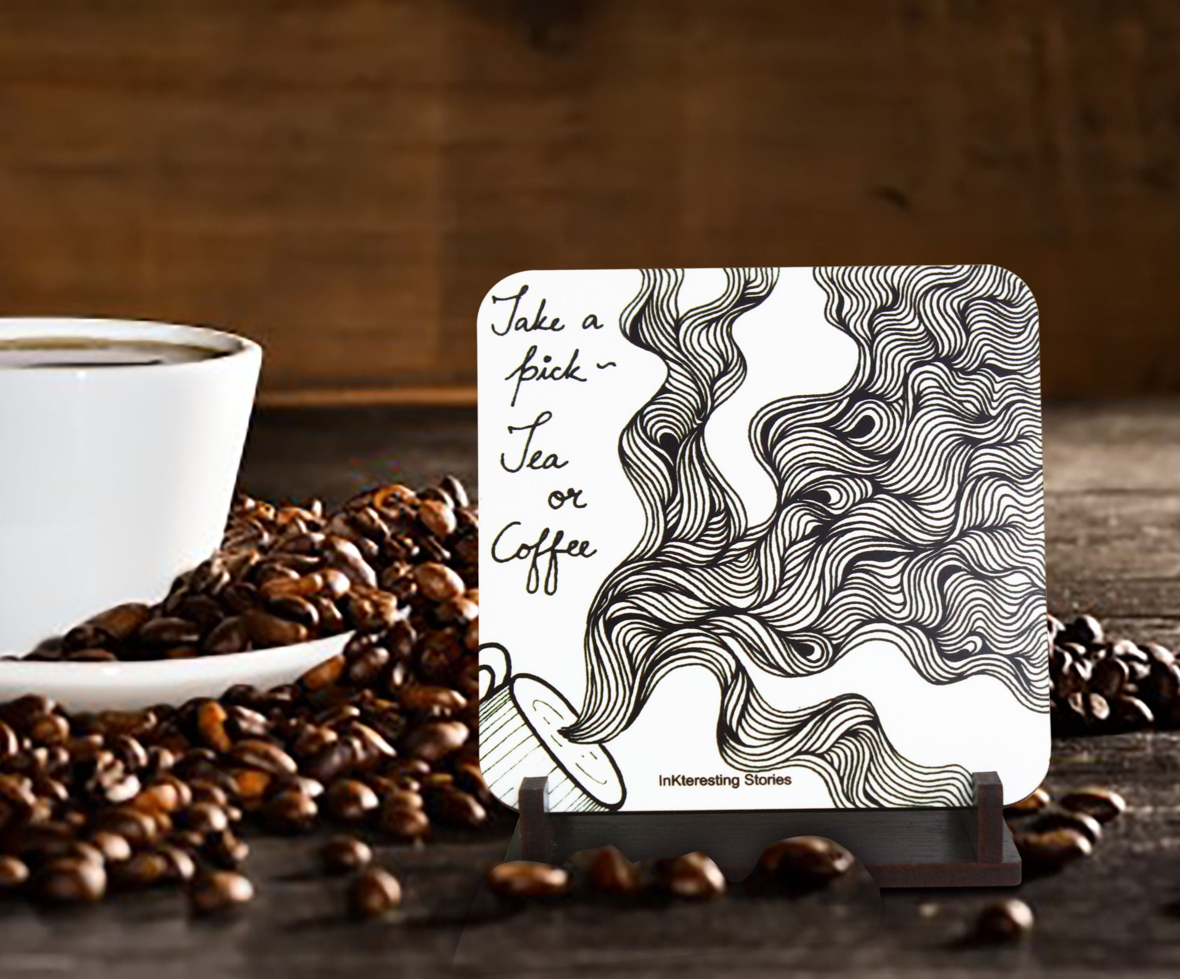 Tea or Coffee Coaster / Fridge Magnet