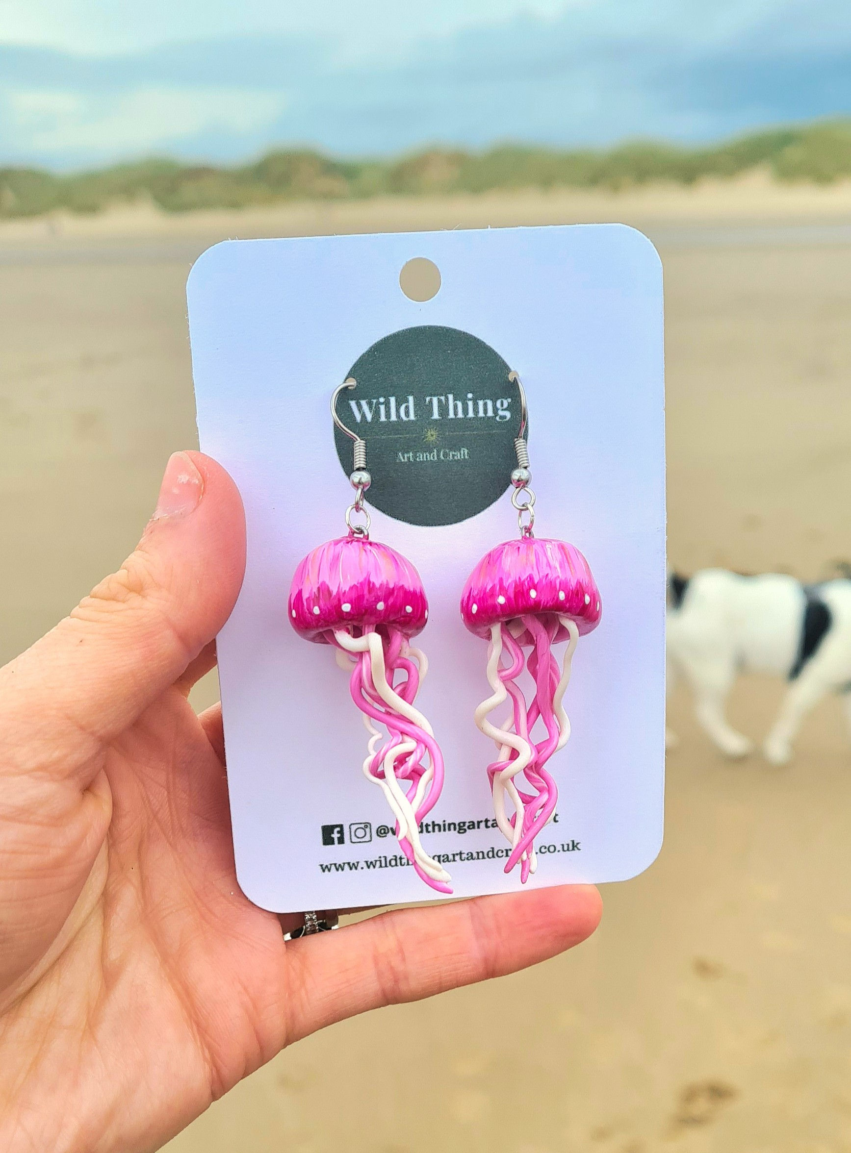 Hand Painted Jellyfish Earrings