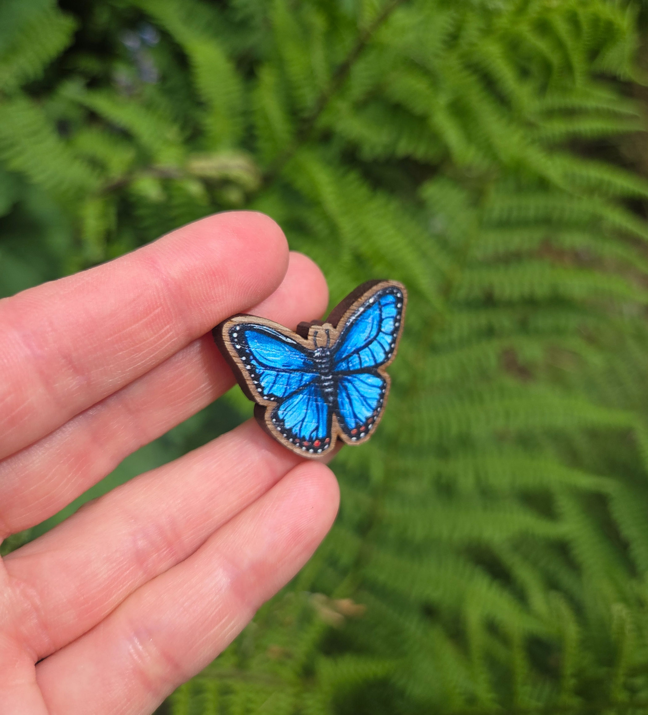 Blue Butterfly Pin Badge